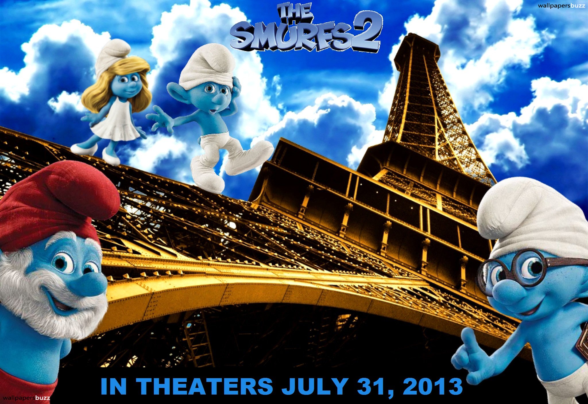 Smurfs Paris - HD Wallpaper 