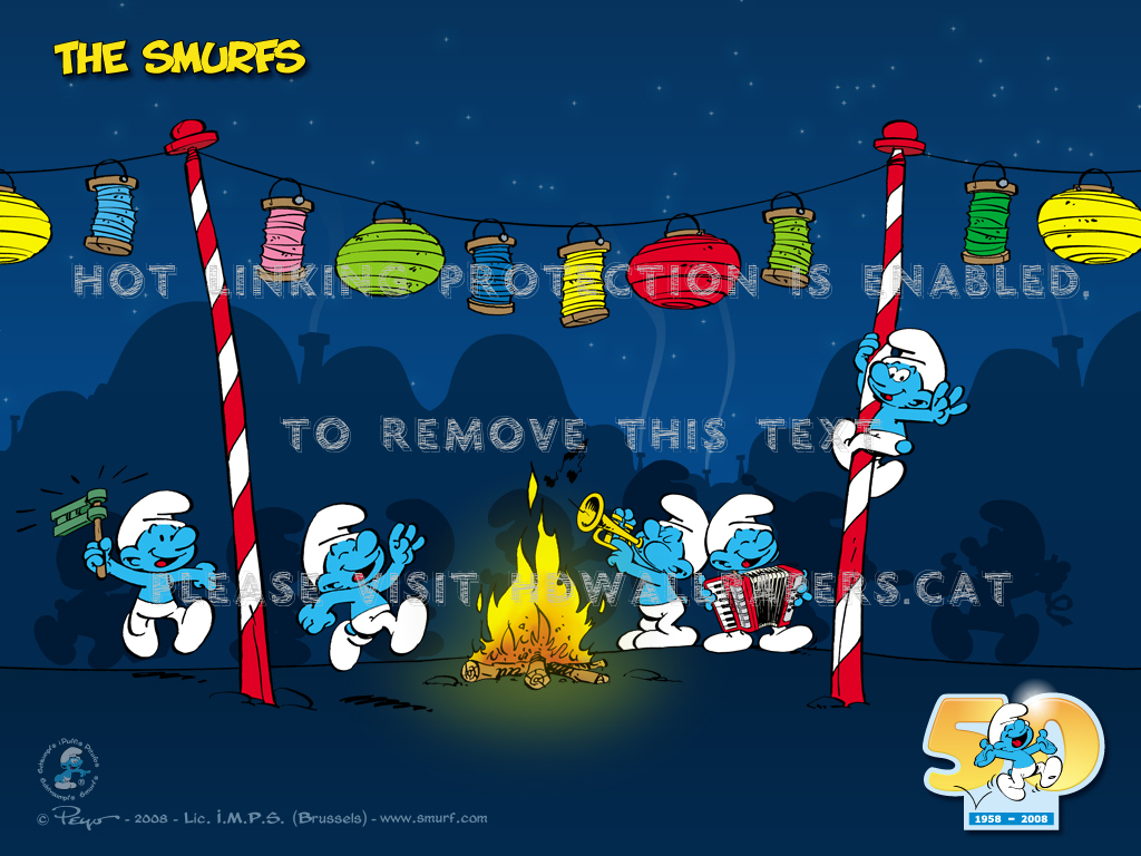 Smurfs Party Wallpaper Smurfette Papa Jokey - Smurfs Music - HD Wallpaper 