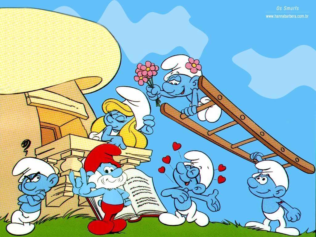 Smurfs Wallpaper - Vanity Smurf And Smurfette - HD Wallpaper 