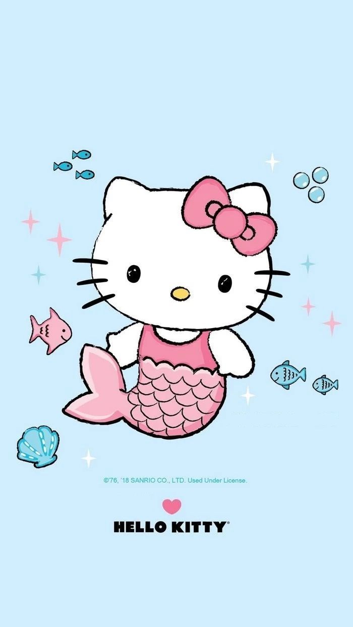 Hello Kitty Mermaid Cute - HD Wallpaper 