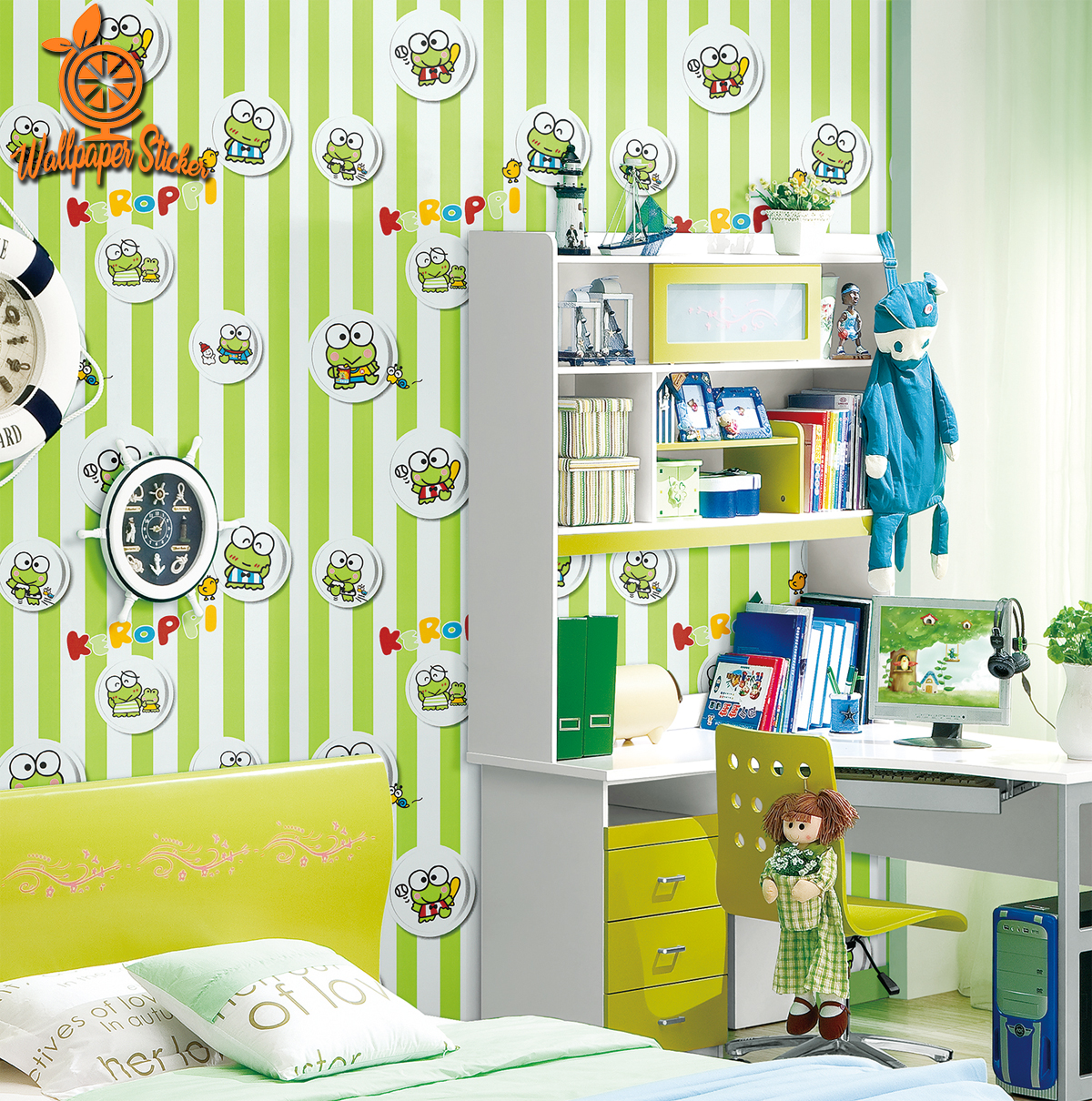 Wallpaper Keroppi Salur 45 Cm X 10 Mtr Wallpaper Dinding - Wallpaper - HD Wallpaper 