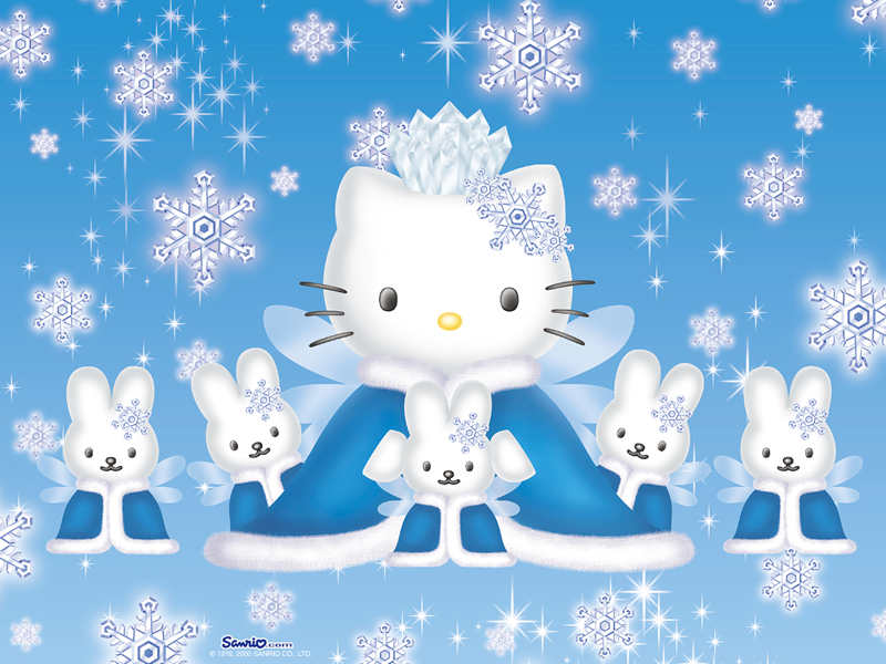 Cute Blue Hello Kitty - HD Wallpaper 