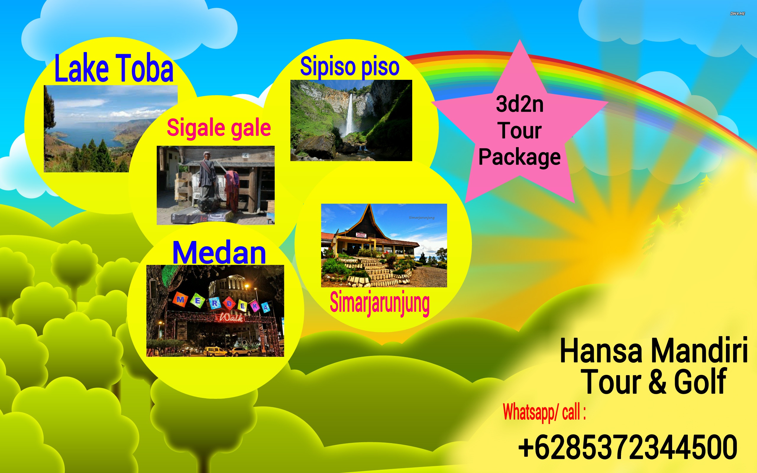 Rainbow At Garden Sky Cartoon Hd Wallpaper Cartoon - Фон Радуга Солнце - HD Wallpaper 