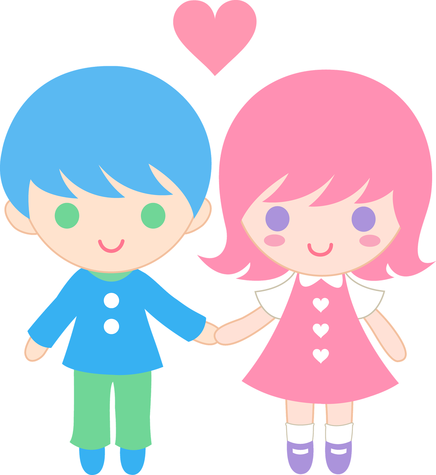 Download Wallpaper Girl Imagination Colorful - Boy And Girl Png Cartoon - HD Wallpaper 