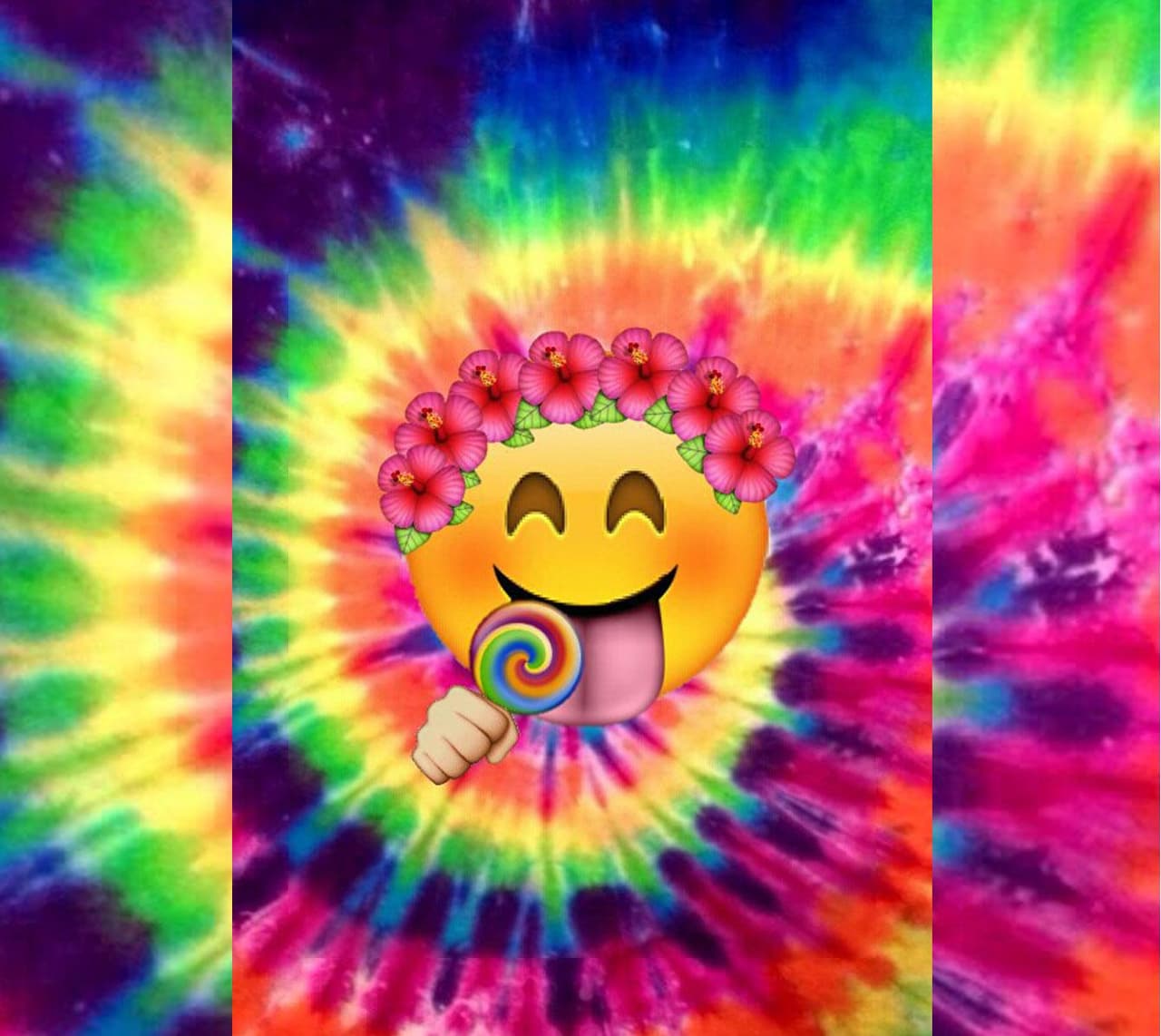Emoji Image - Psychedelic Tie Dye Background - HD Wallpaper 