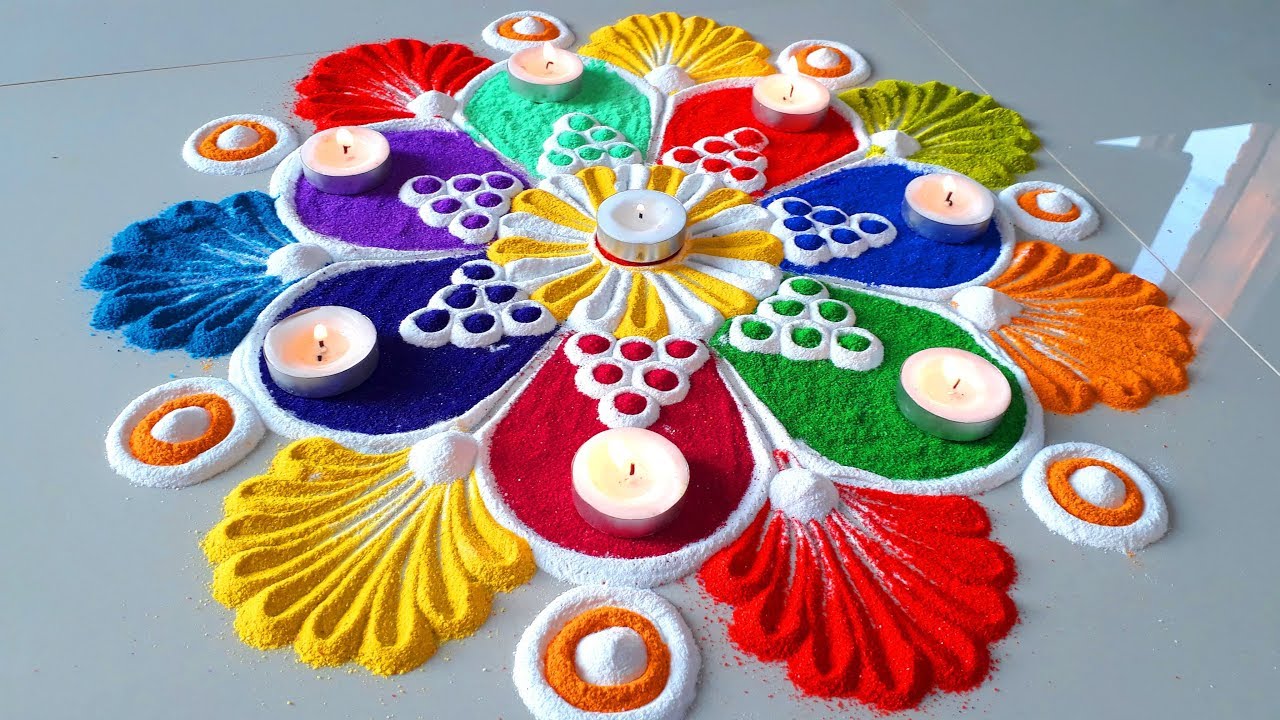 Easy Rangoli Designs For Diwali 2019 - HD Wallpaper 