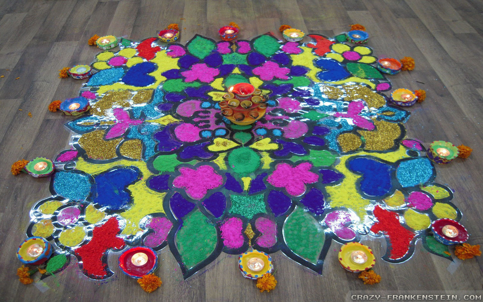 Rangoli Designs With Dots - HD Wallpaper 