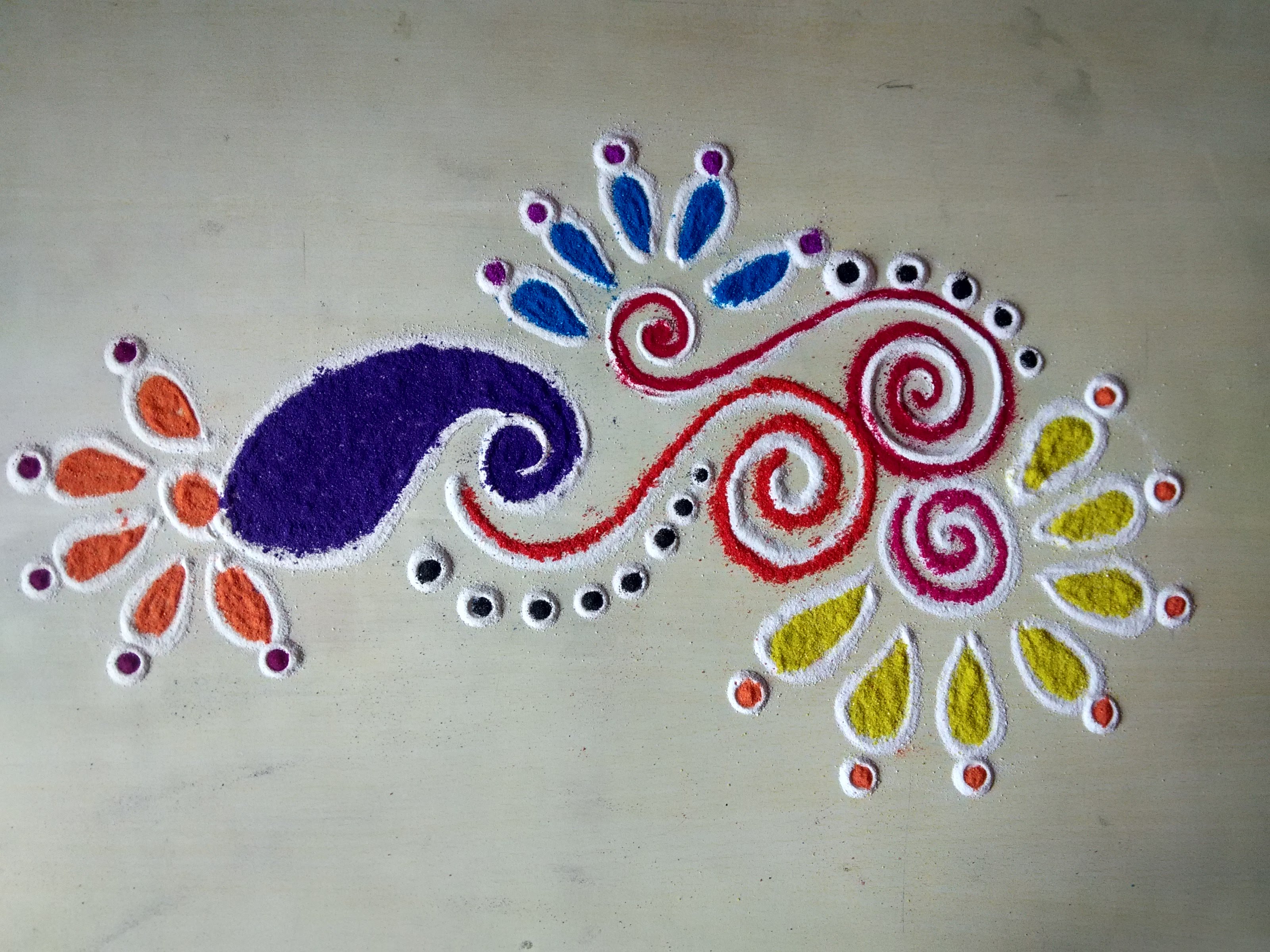 Fancy Modern Rangoli Designs - Kali Chaudas Simple Rangoli - HD Wallpaper 