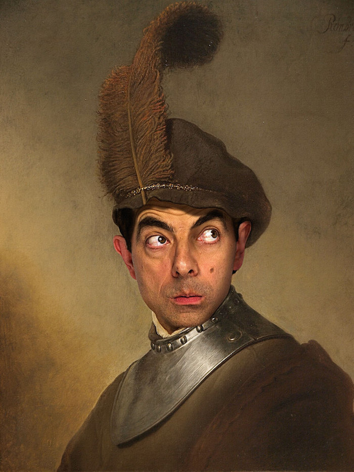 Mr Bean Funny Wallpapers - Rowan Atkinson Painting - HD Wallpaper 