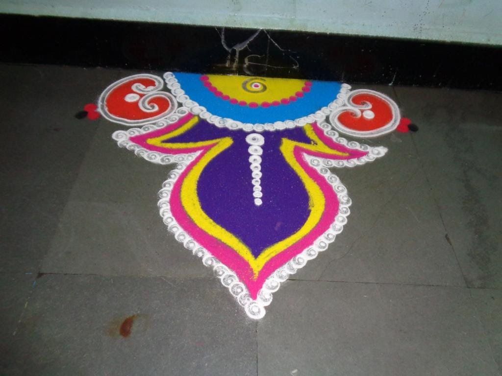 Latest Rangoli Designs Freehand - Free Hand Rangoli Design - HD Wallpaper 