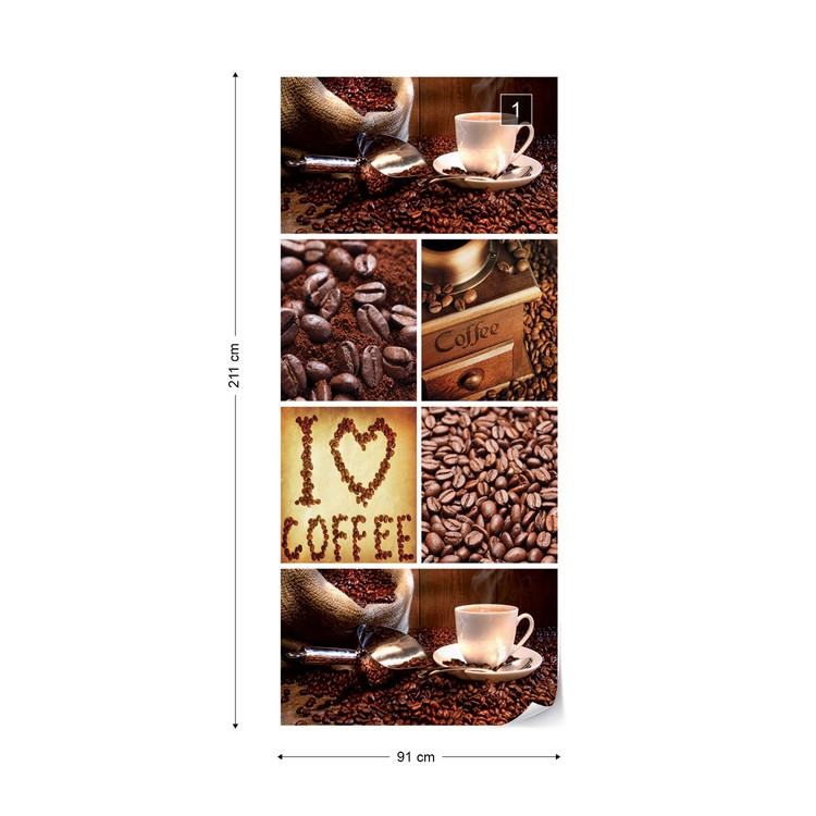 I Love Coffee Squares Wallpaper Mural - Wallpaper - HD Wallpaper 