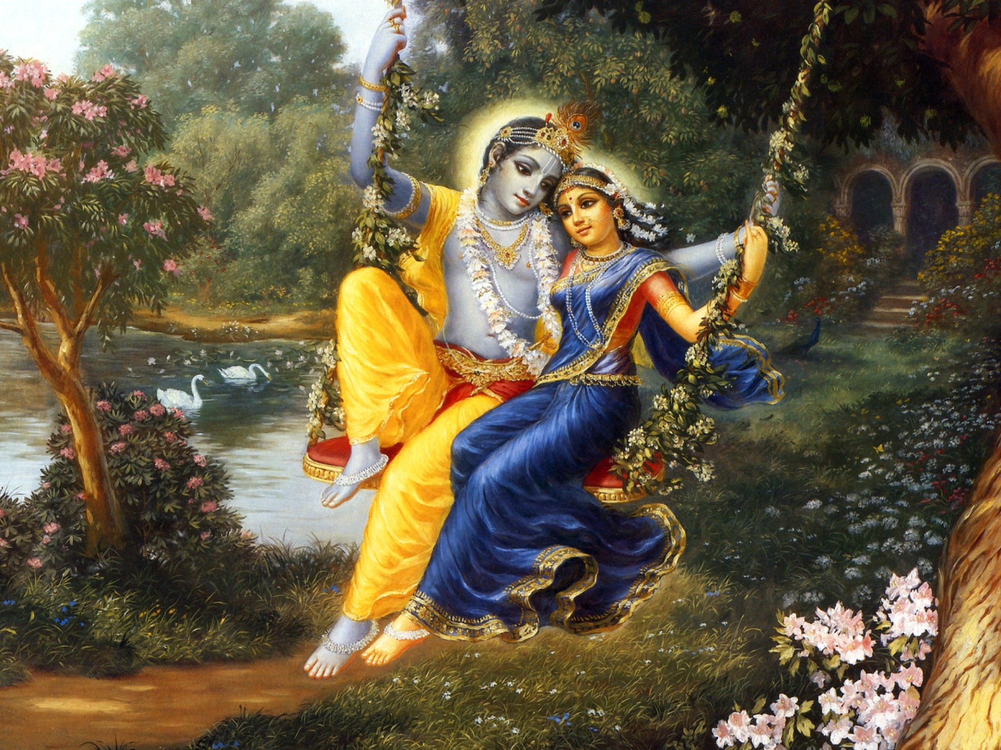 Shri Krishna Radha Images Hd - HD Wallpaper 