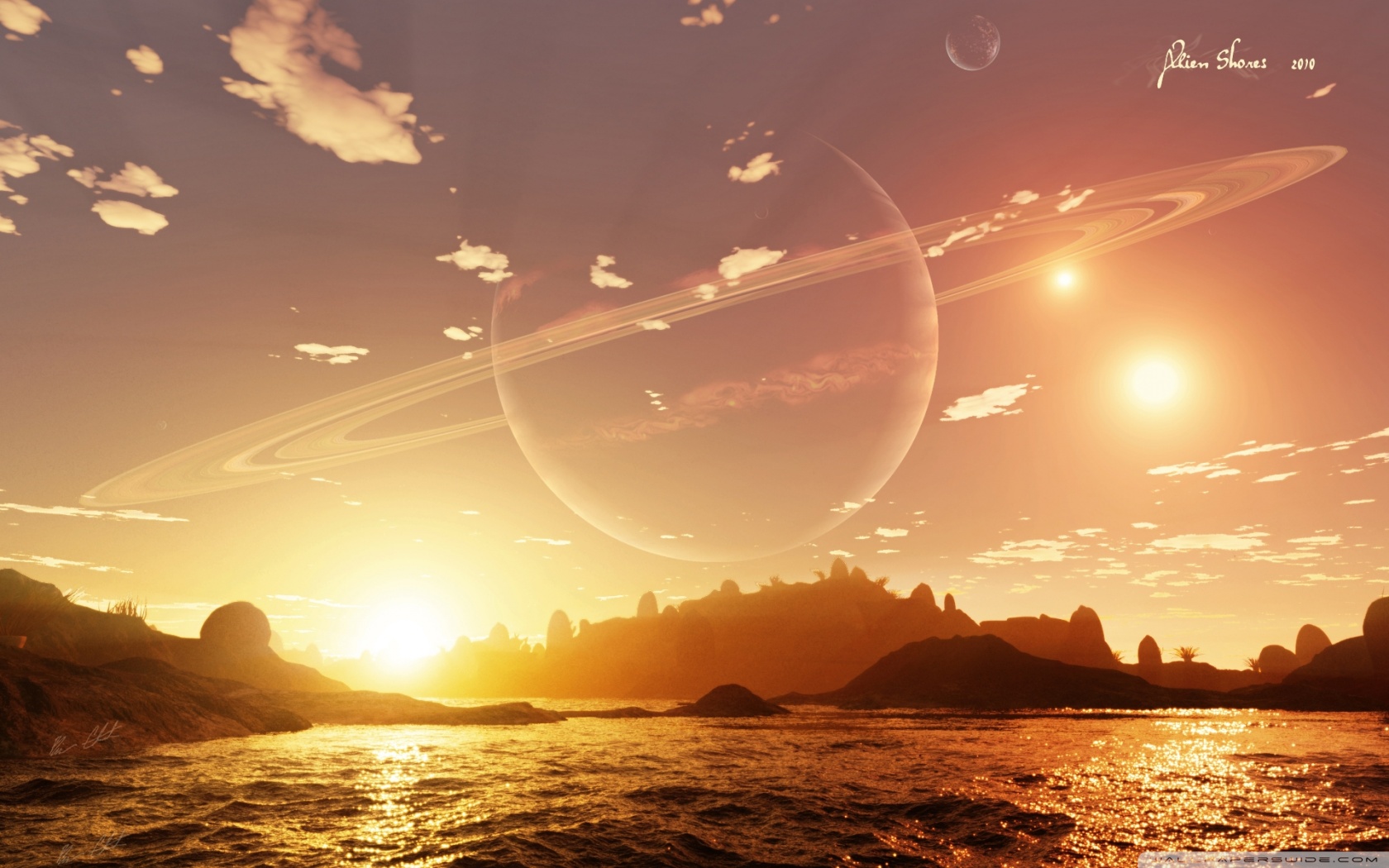 Binary Star System Sunrise - HD Wallpaper 