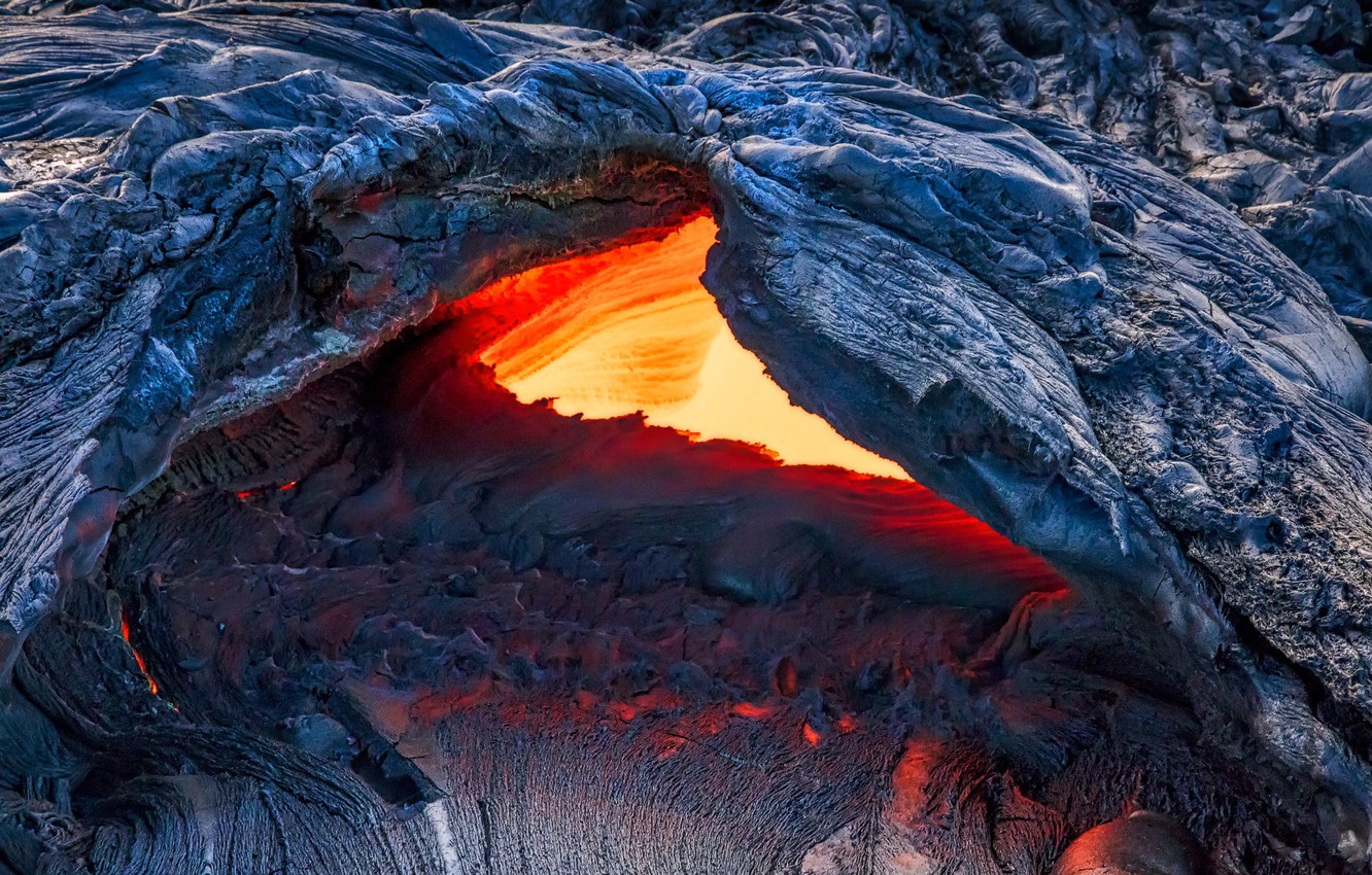Photo Wallpaper The Volcano, Hawaii, Lava, Usa - Painting - HD Wallpaper 