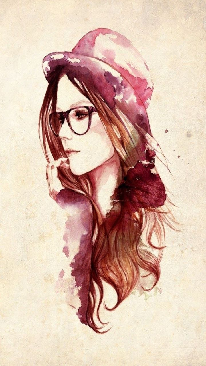 Art And Sketch Of Wallpaper Of Girls Art, Girl, Drawing, - Easy Watercolor Portrait Painting - HD Wallpaper 