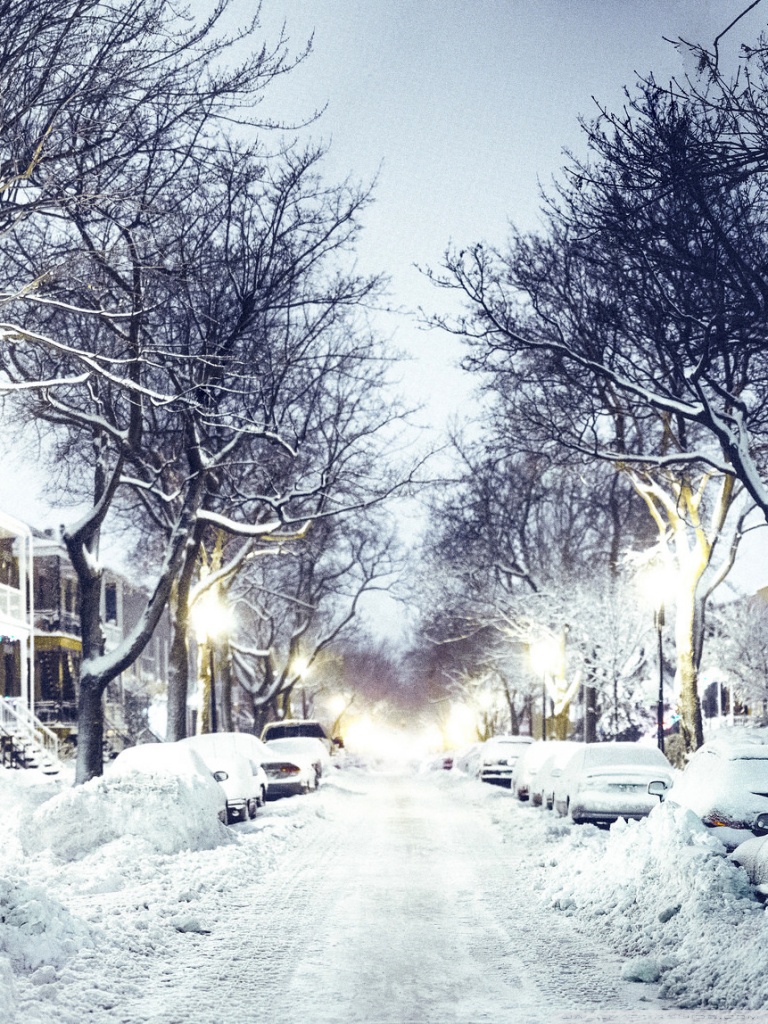 Winter City Wallpaper Phone - HD Wallpaper 