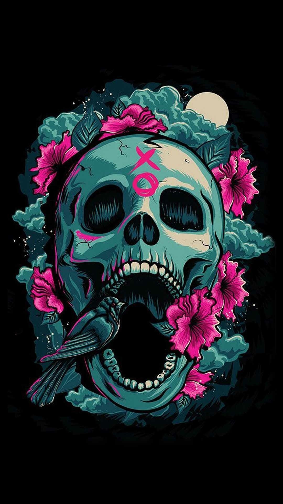 Sugar Skull Wallpaper For Home - Iphone Wallpaper Skull - HD Wallpaper 