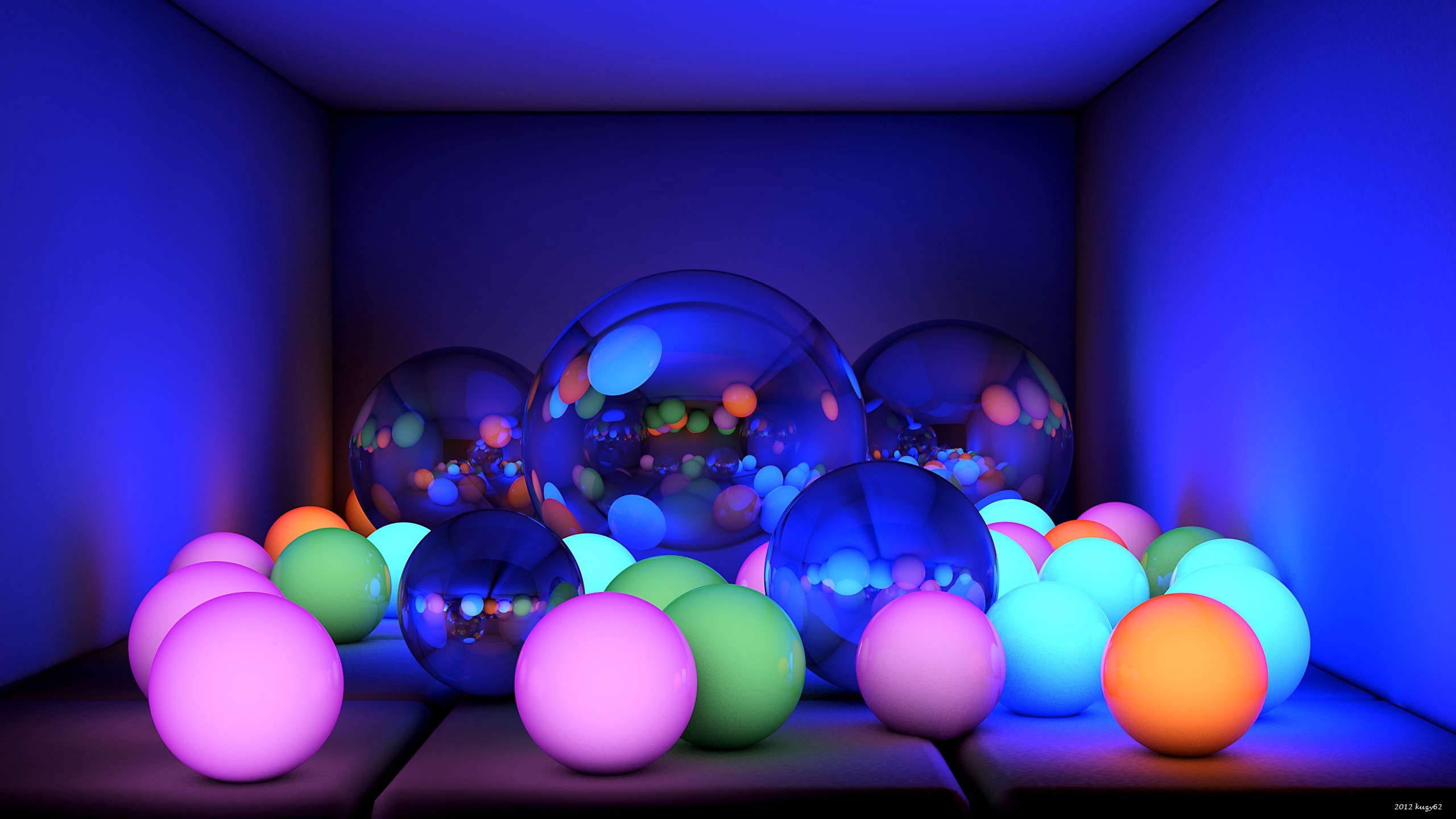Wallpaper Balls, Size, Neon, Glow - Size 2560 X 1440 - HD Wallpaper 