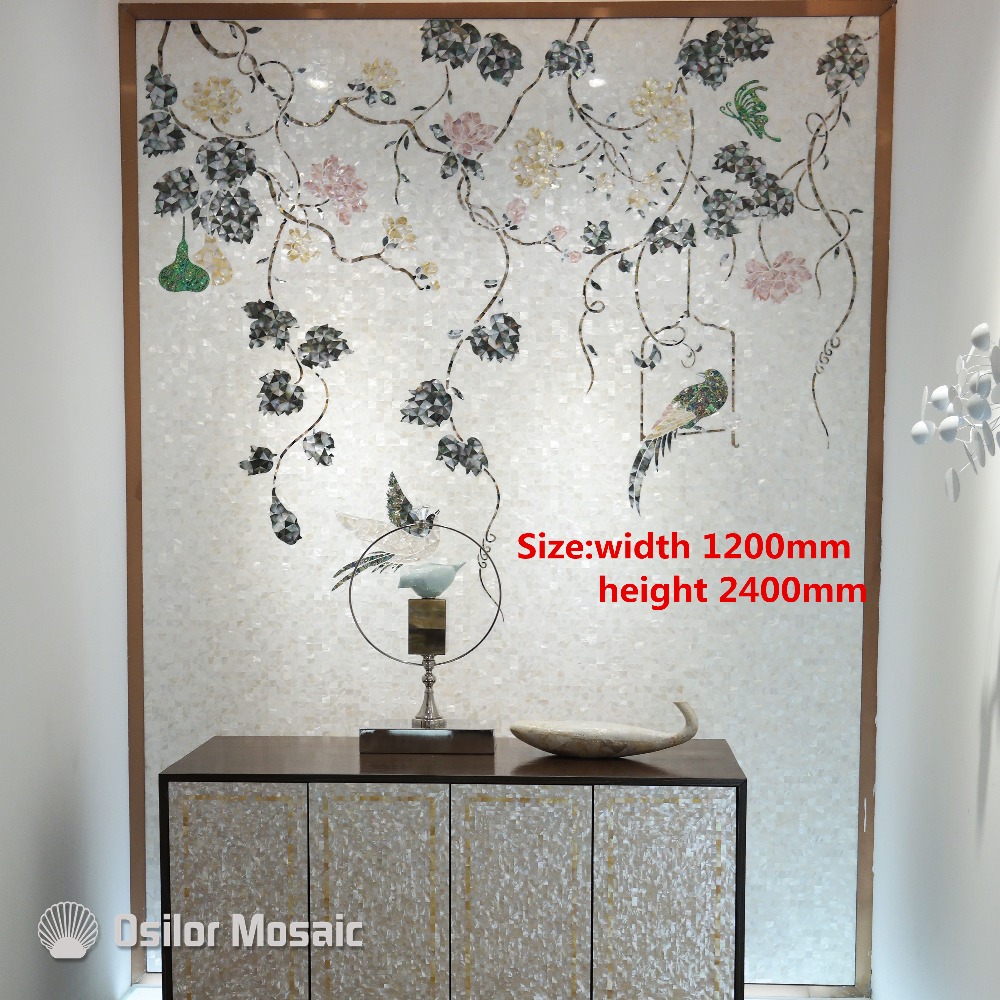 Customized Handmade Mosaic Art Mother Of Pearl Mosaic - Wall - HD Wallpaper 
