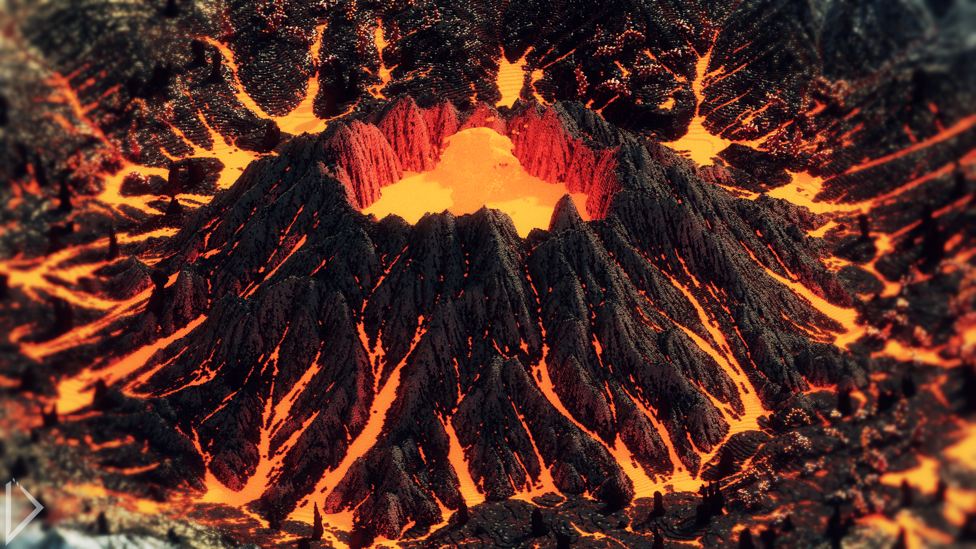 Minecraft Volcano Map - HD Wallpaper 