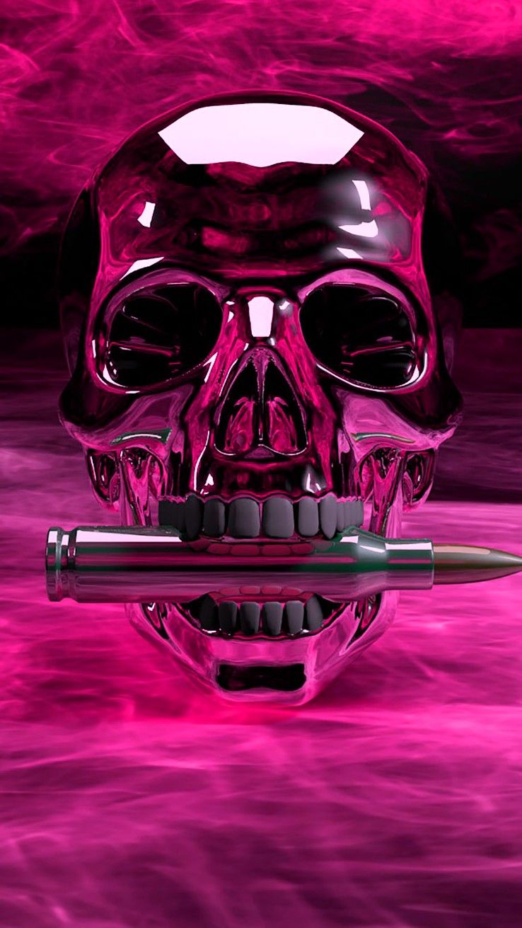 Skull Wallpaper Purple - HD Wallpaper 