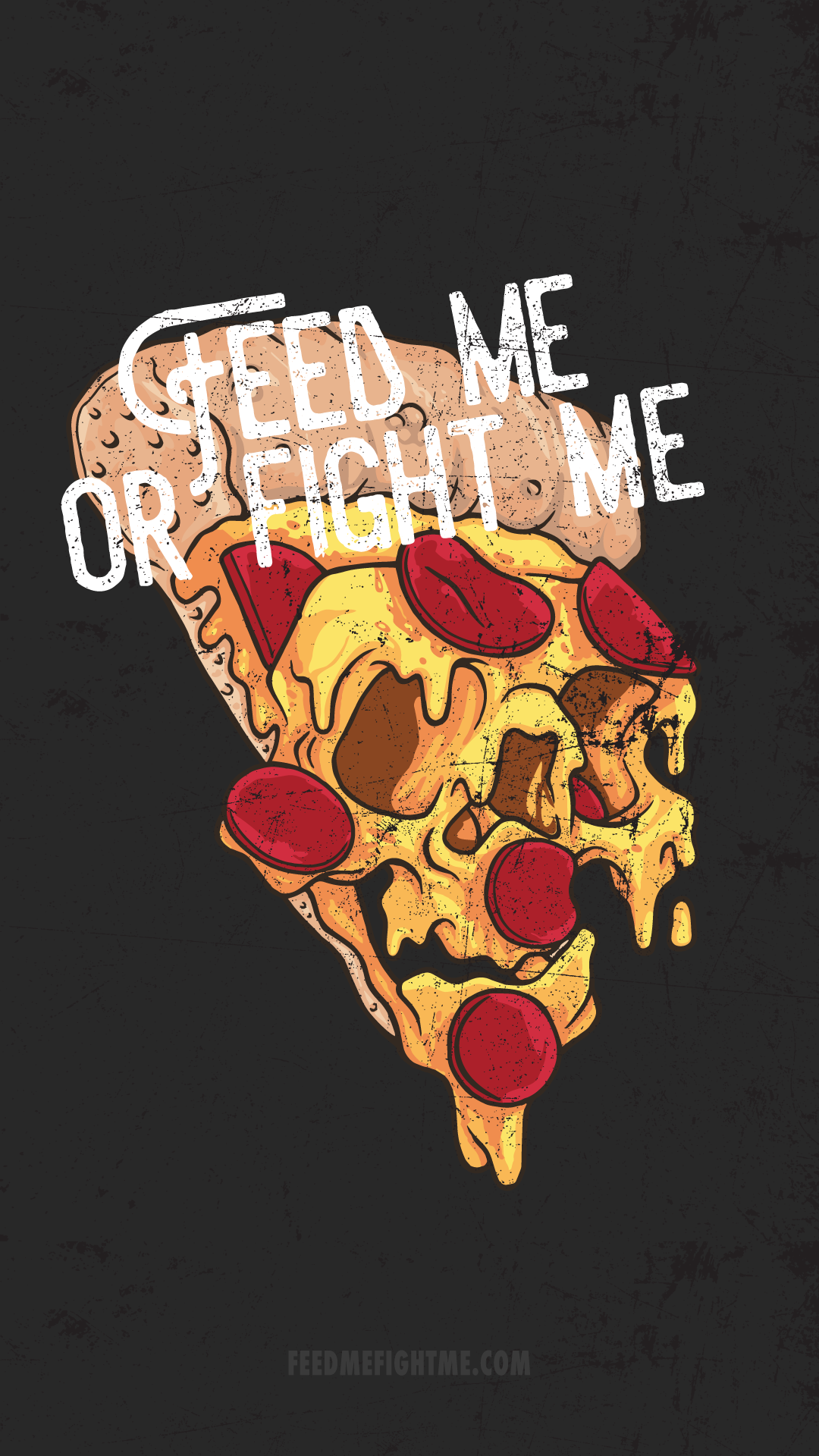 Skull Wallpaper Pizza Skull Wallpaper Feed Me Fight - Illustration - HD Wallpaper 