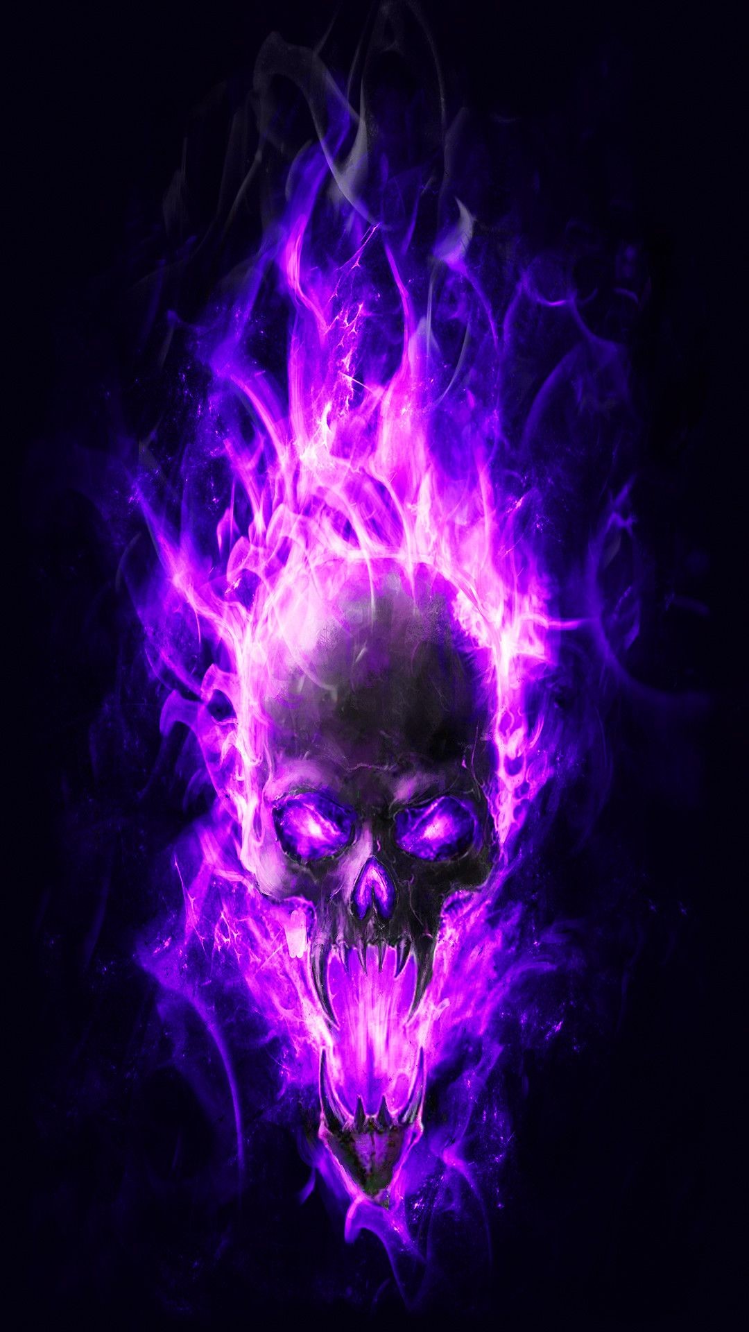 1080x1920, Res - Blue Flaming Skull - HD Wallpaper 