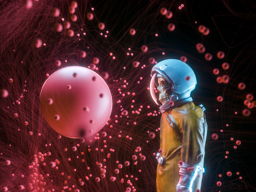 Astronaut Skull Wallpaper - HD Wallpaper 