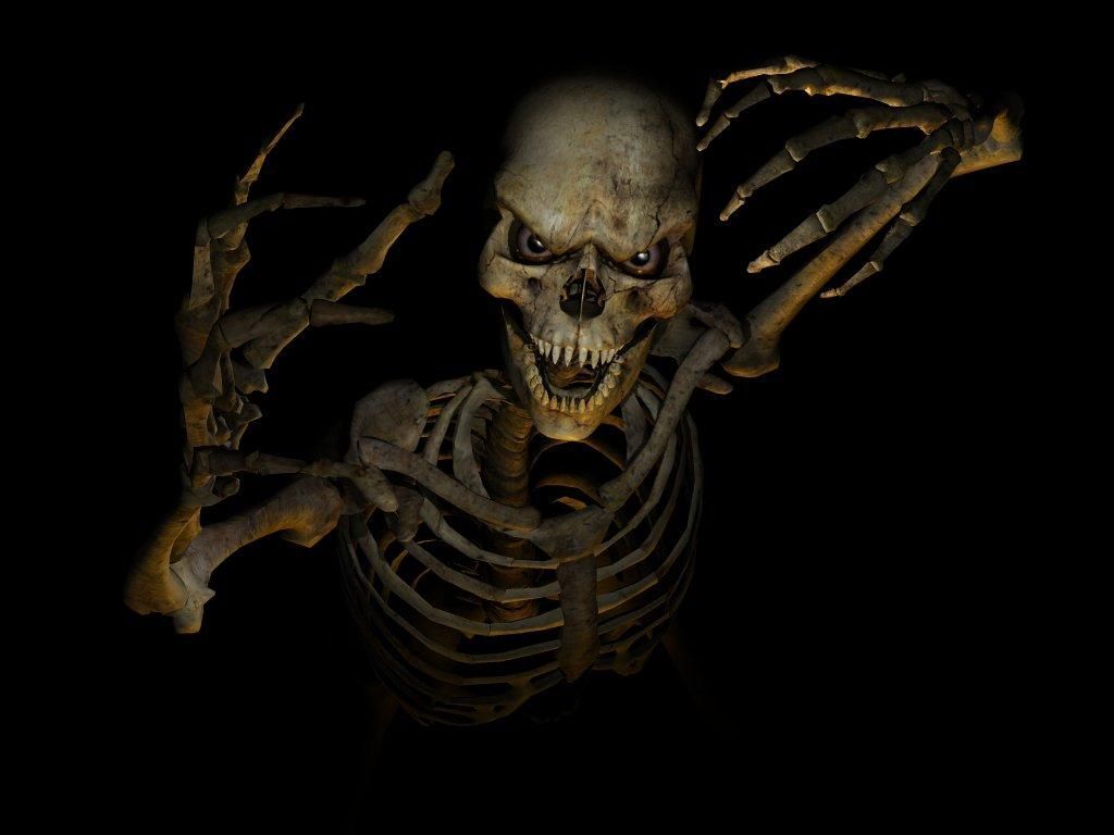 Cool Skull Wallpapers - Scary Skeleton - HD Wallpaper 