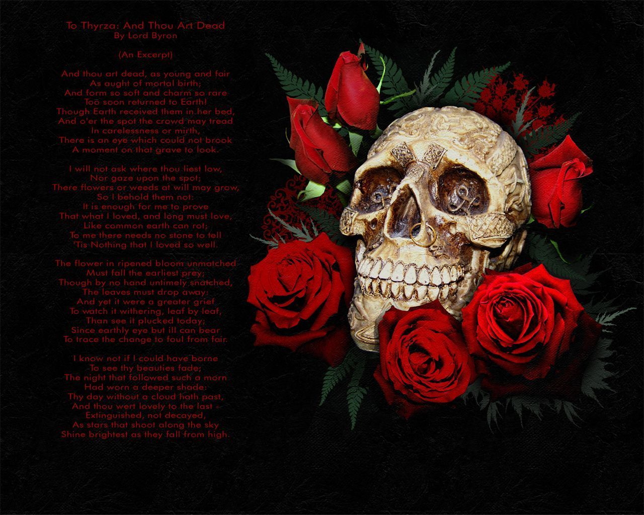 Free Creative Skull Images On Your Desktop - Skulls And Roses Goth - HD Wallpaper 