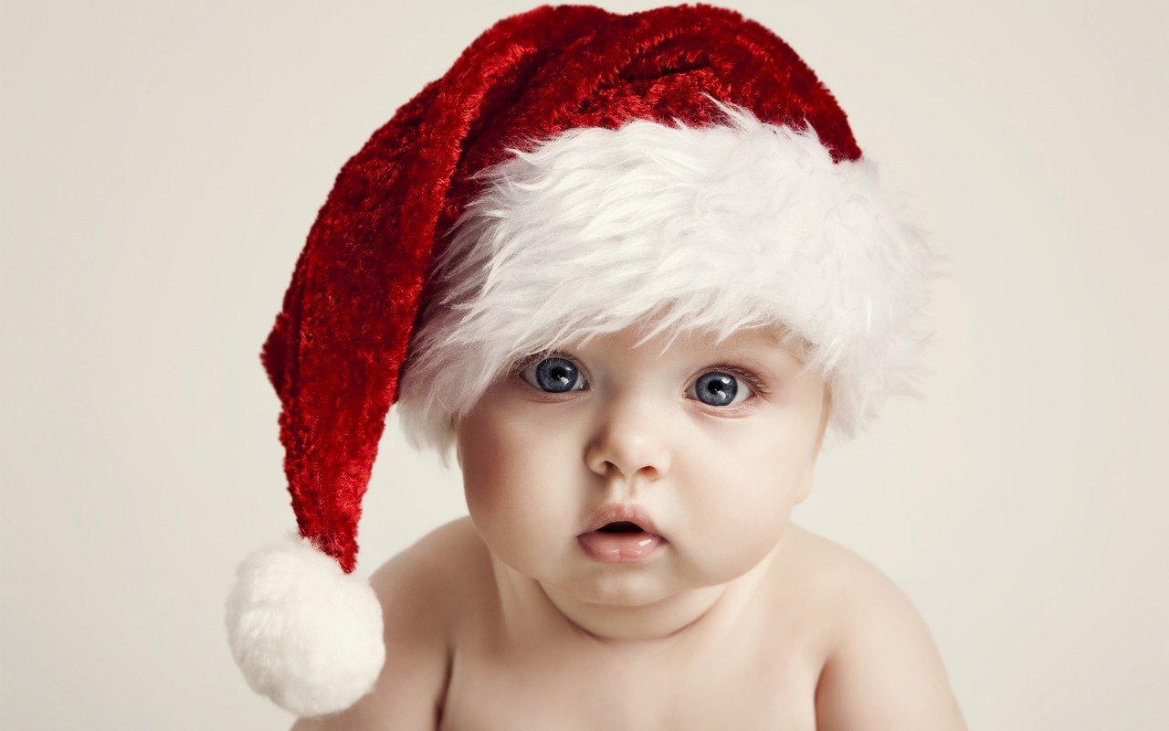 Cute Baby Santa - HD Wallpaper 