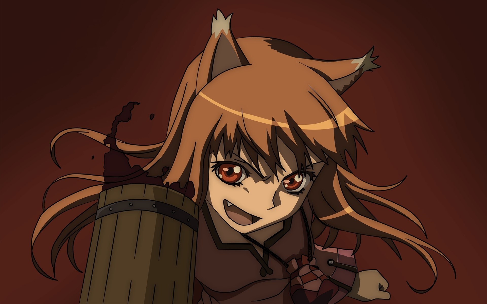 Spice And Wolf Wallpaper - Anime Girl Orange Eyes - HD Wallpaper 