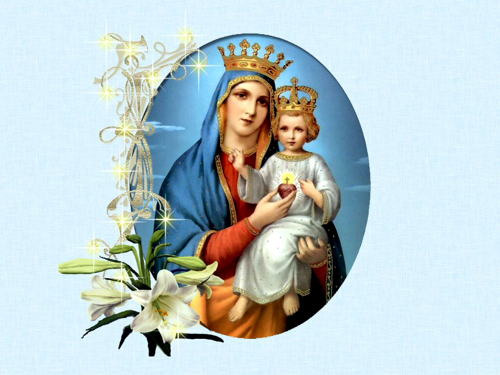 Mother Mary And Jesus - HD Wallpaper 