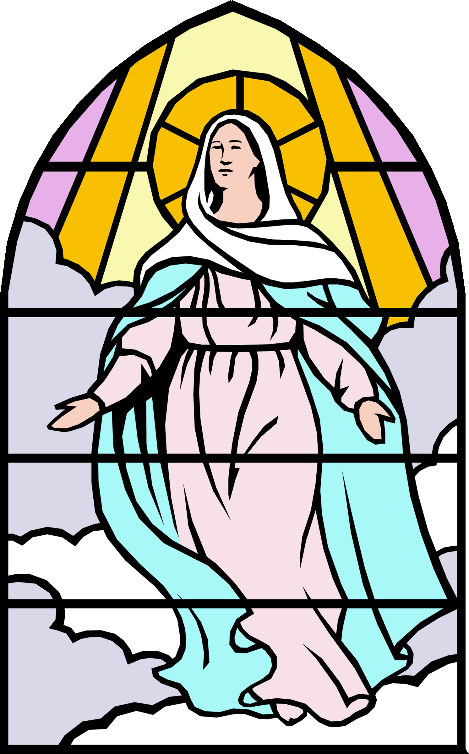 Clip Art Of Mary Catholic Clipart - Drawing The Assumption Of Mary - HD Wallpaper 