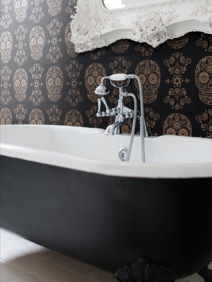 Anatomy Boutique Mexican Day Of The Dead Sugar Skull - Day Of The Dead Bathroom - HD Wallpaper 