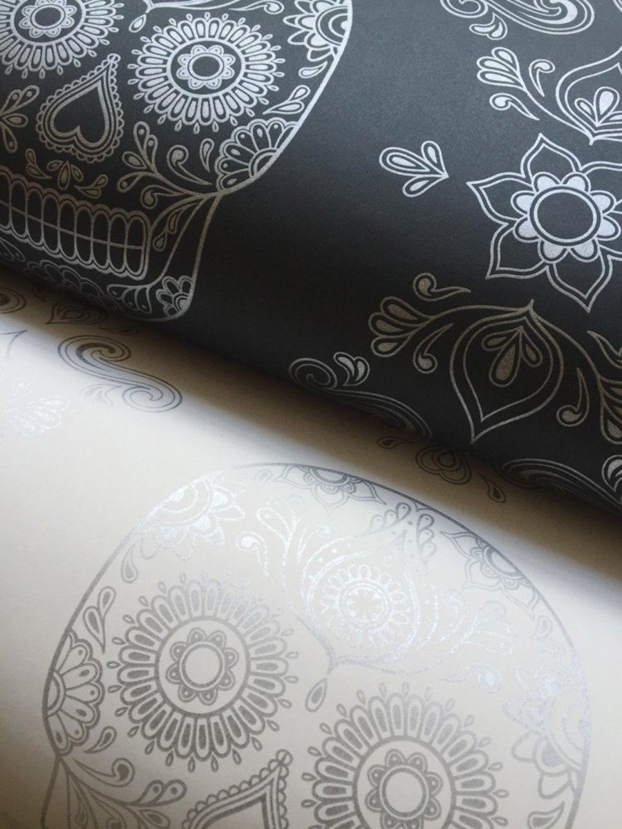 Anatomy Boutique Mexican Day Of The Dead Sugar Skull - Flock Wallpaper Uk Mexican - HD Wallpaper 