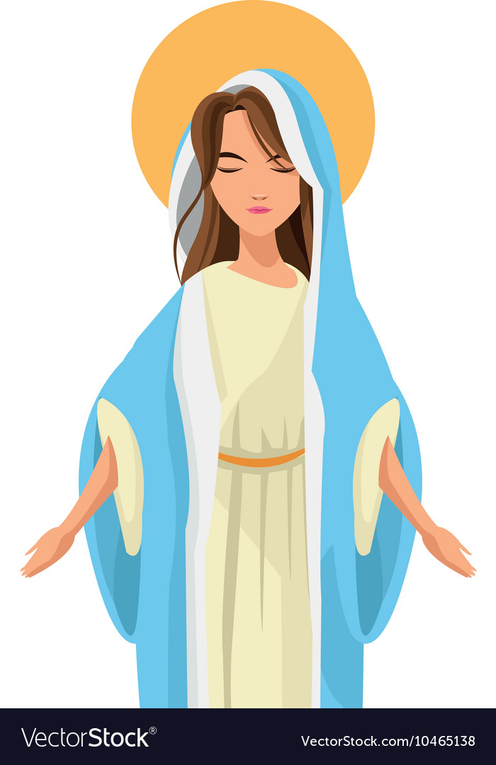 Mary And Jesus Icon Cartoon - HD Wallpaper 