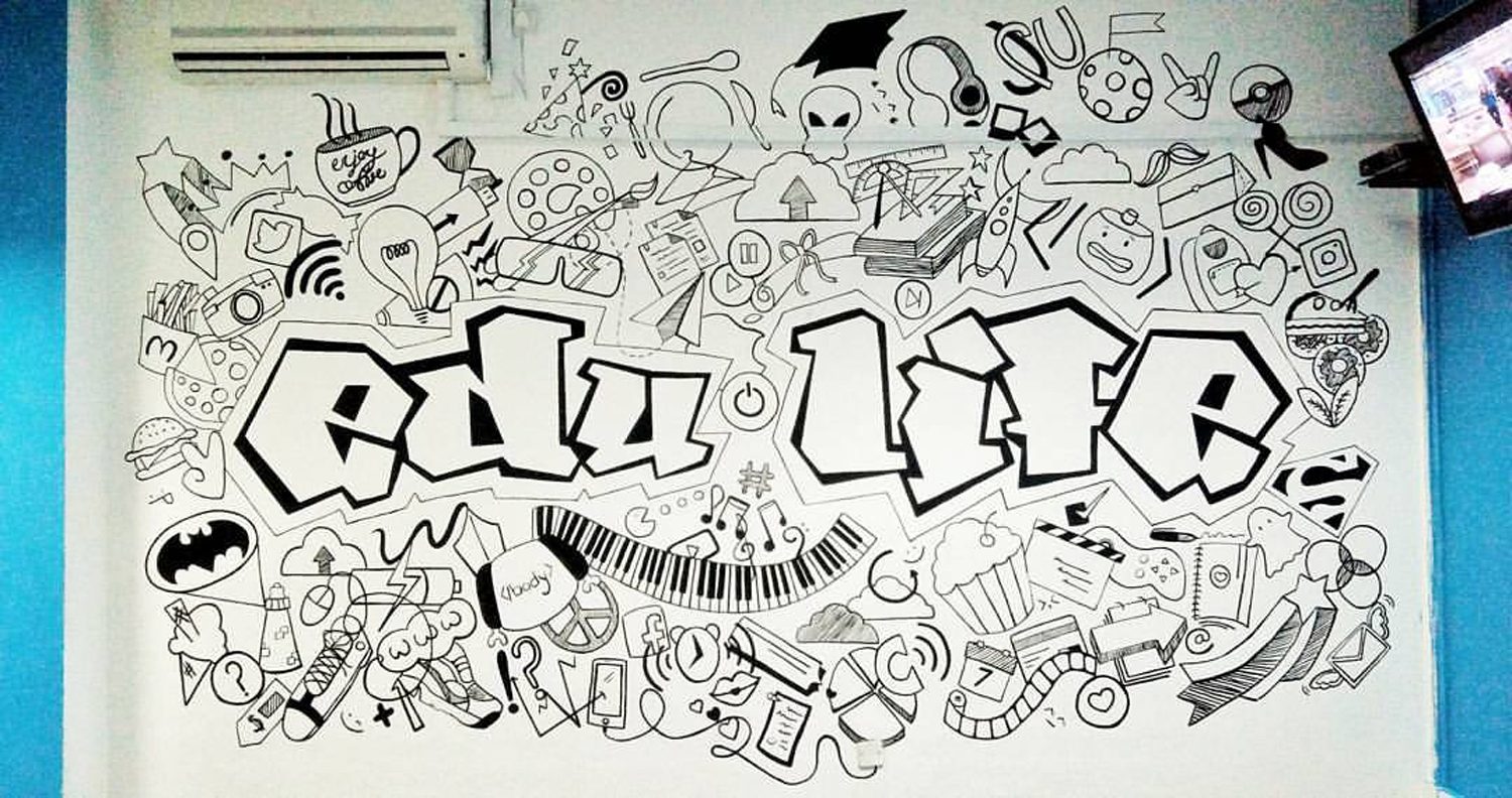 Doodle Wall Art Of Computer - HD Wallpaper 