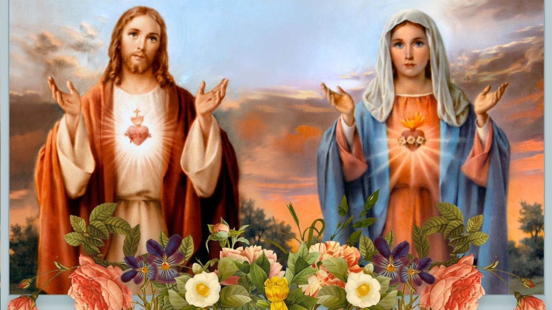 Download Wallpaper 
 Data Src Blessed Virgin Mary Wallpaper - Jesus And Mary - HD Wallpaper 