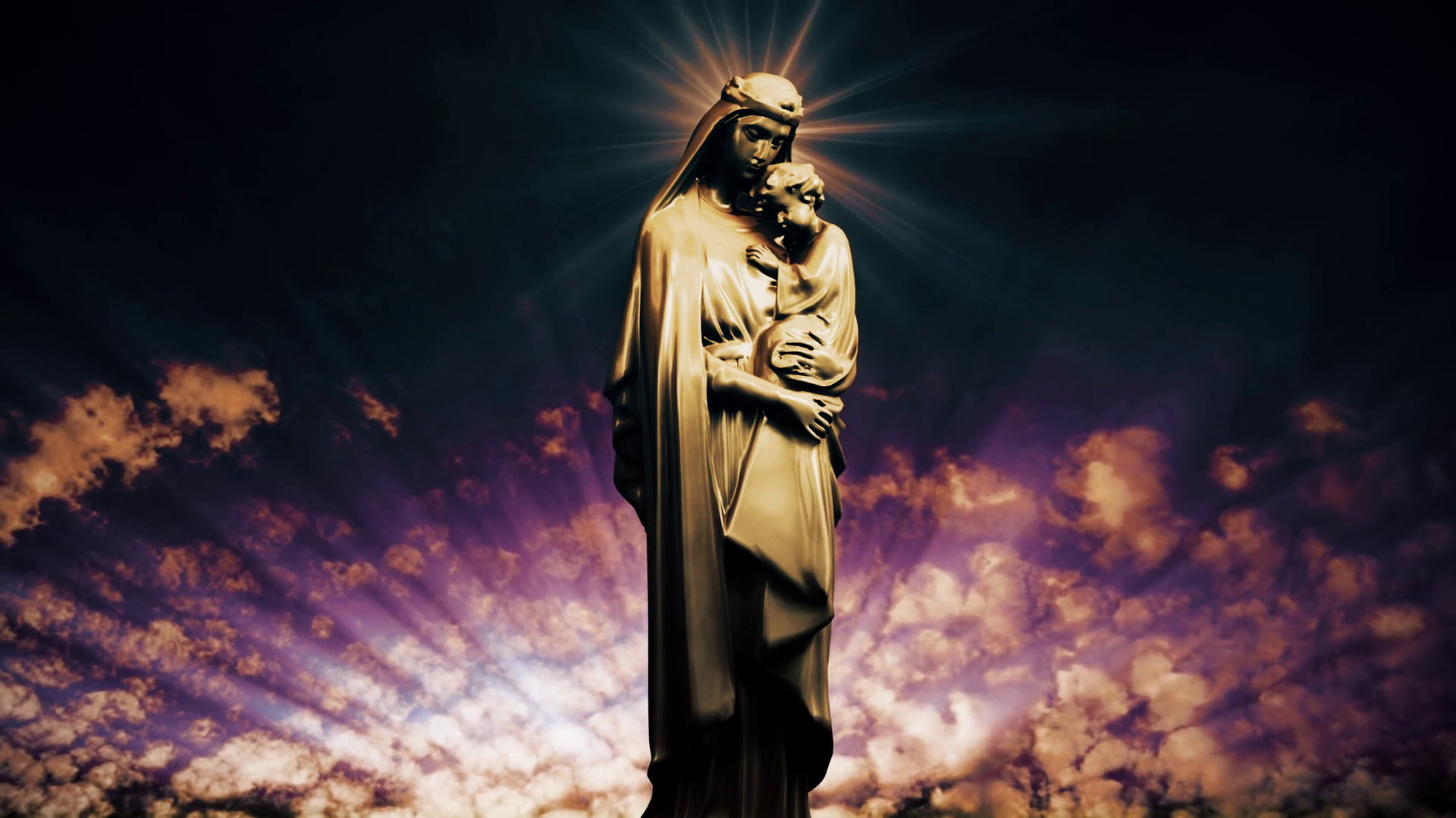 1920x1080, Praying Virgin Mary Statue 
 Data Id 365806 - Hd Mother Mary Statue - HD Wallpaper 