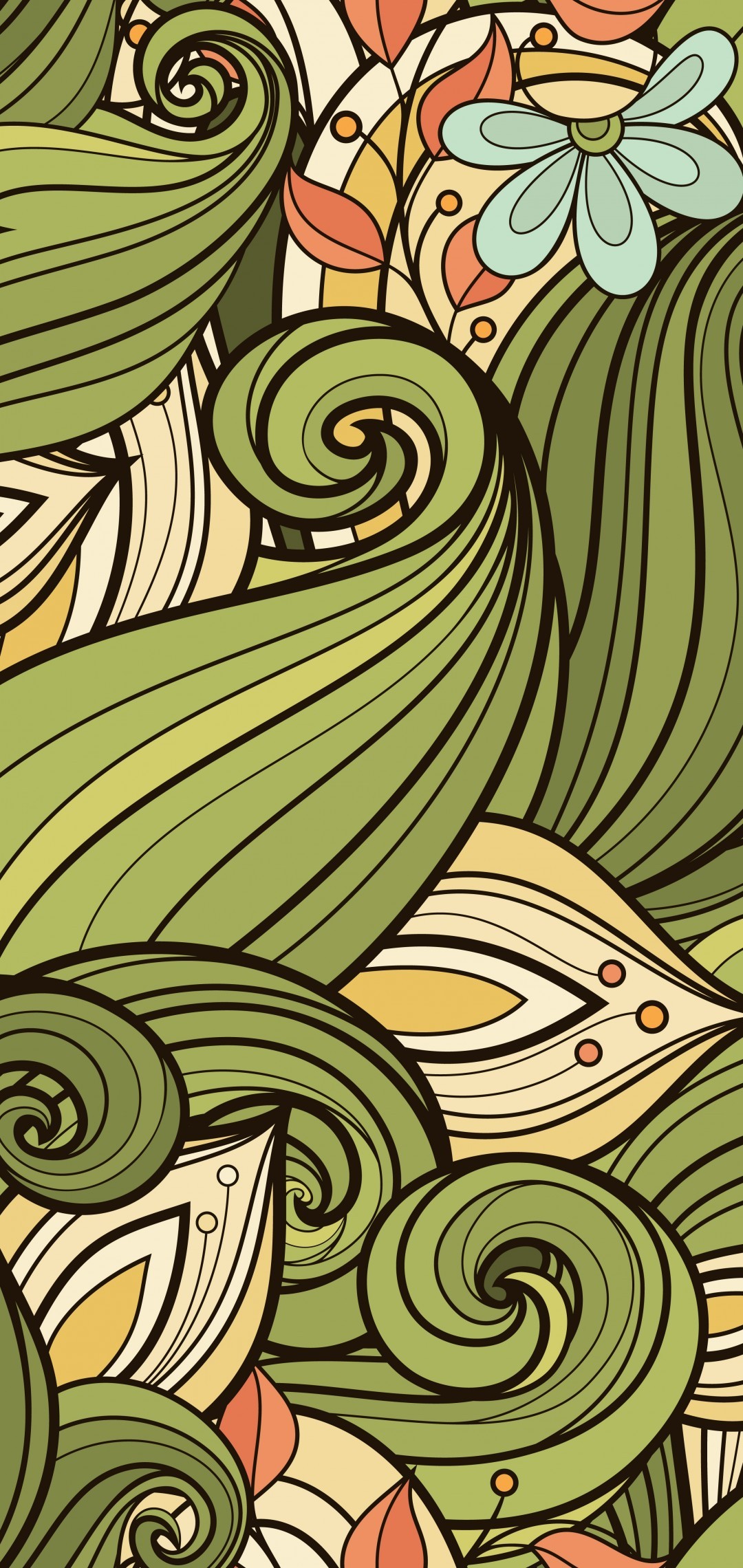 Green Leaves, Doodles - Patterns Leaves Hd - HD Wallpaper 