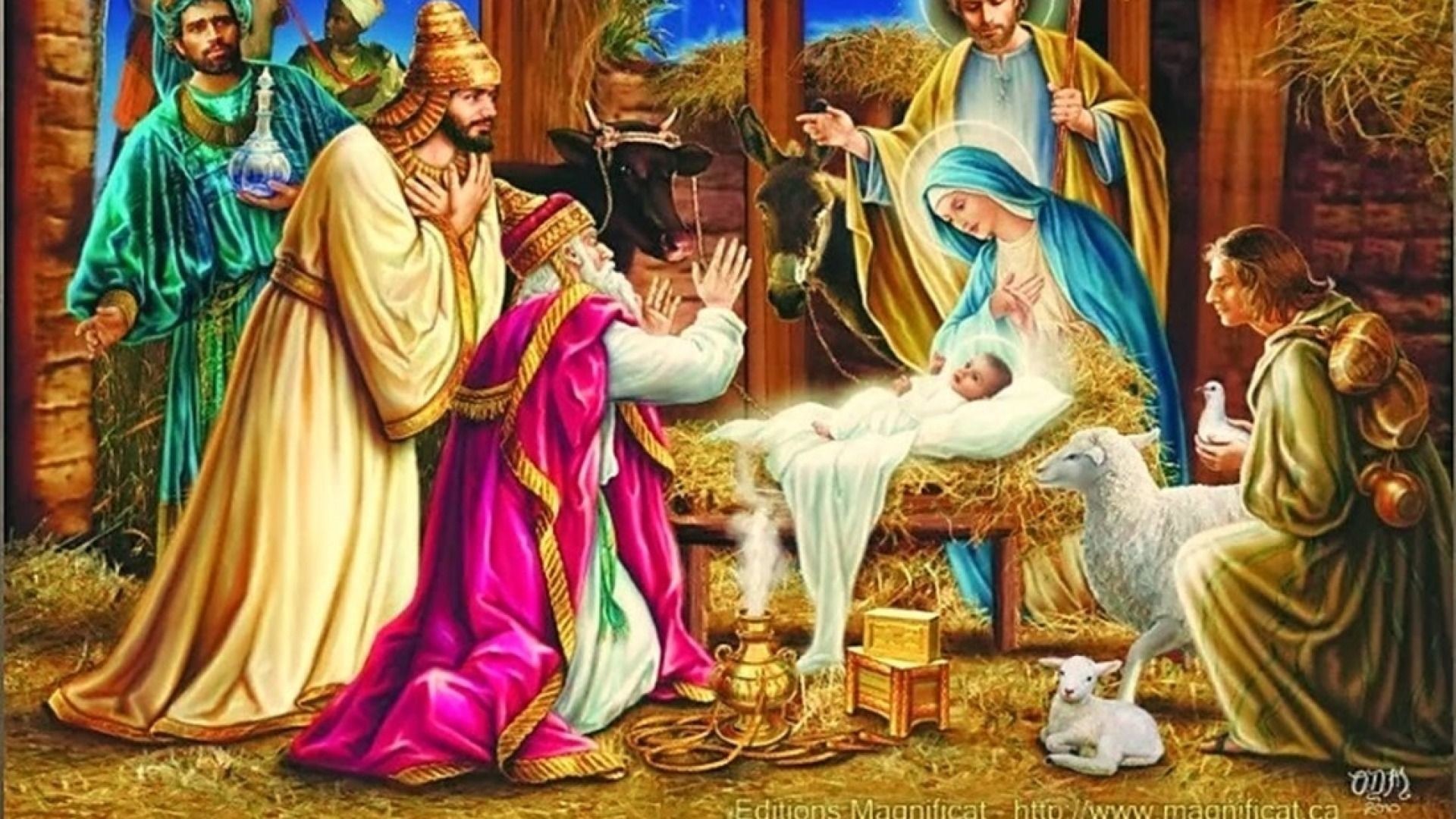 1920x1080, Res - Painting The Birth Of Jesus Christ - HD Wallpaper 