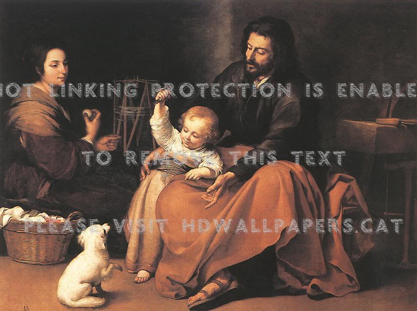 The Holy Family By Bartolome Esteban Christ - Holy Family With A Bird - HD Wallpaper 