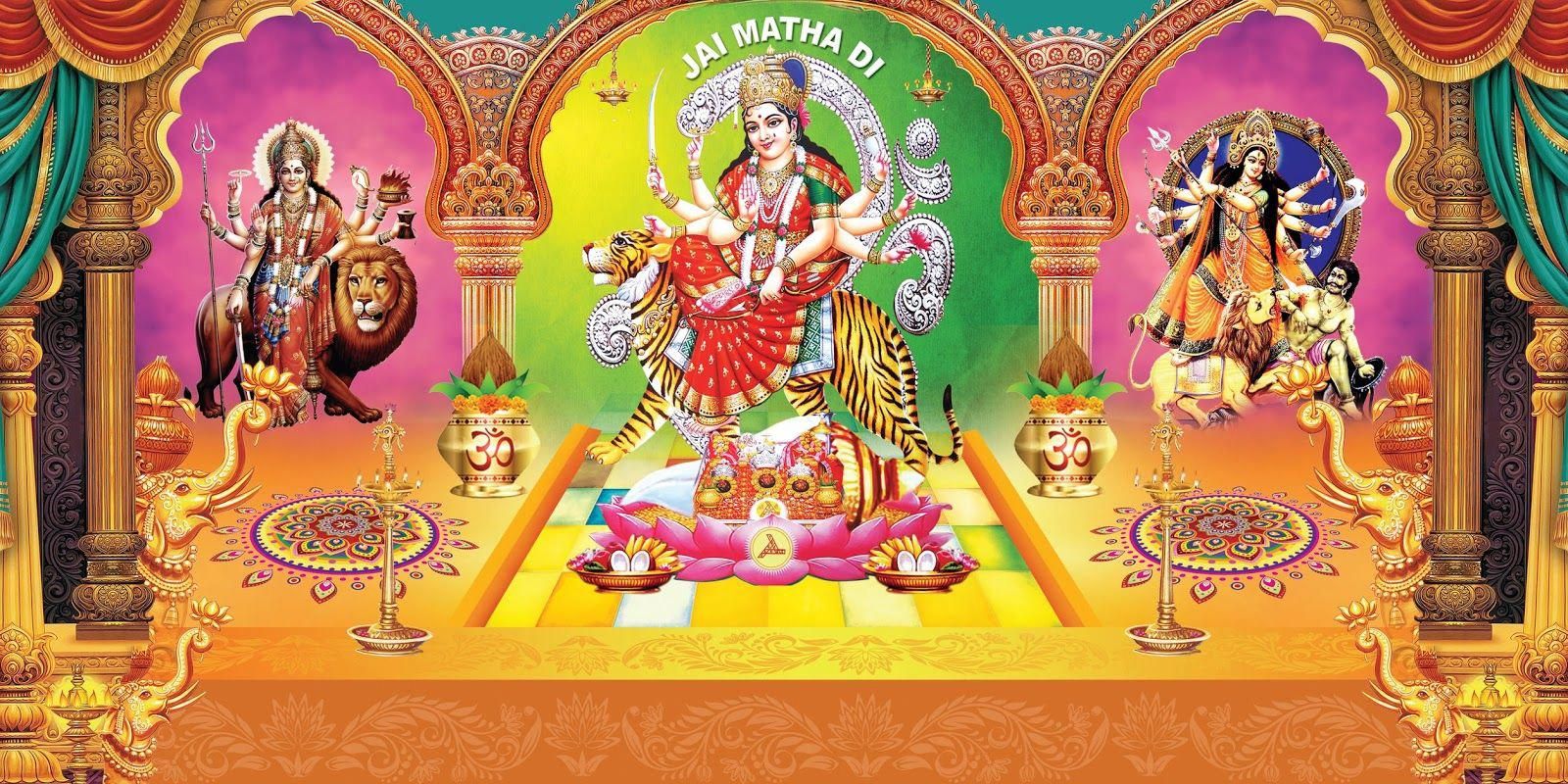 Hd Image Of Durga Maa - HD Wallpaper 