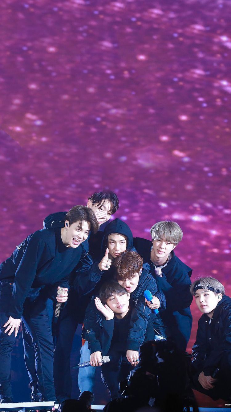 Bts Group Photo On Stage - 750x1334 Wallpaper 