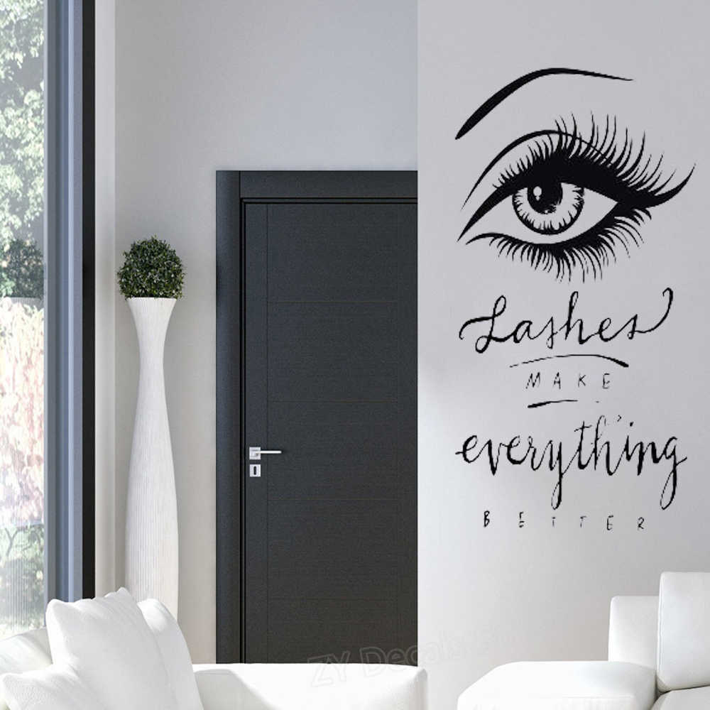 Hot New Design Eyelashes Quote Wall Sticker Eyebrows - Eyelash Wall Art - HD Wallpaper 