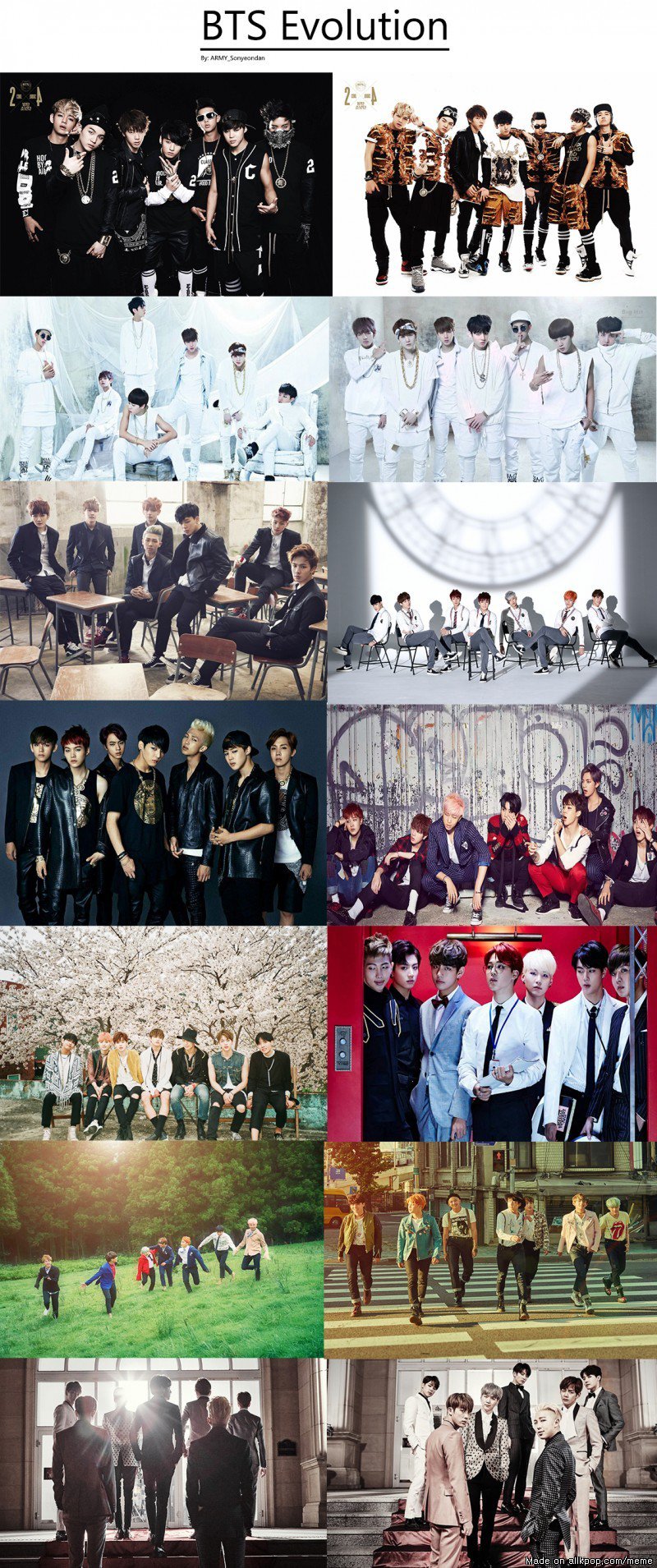 The Evolution Of Bangtan Wallpaper Wp2009574 - Bts Evolution - HD Wallpaper 