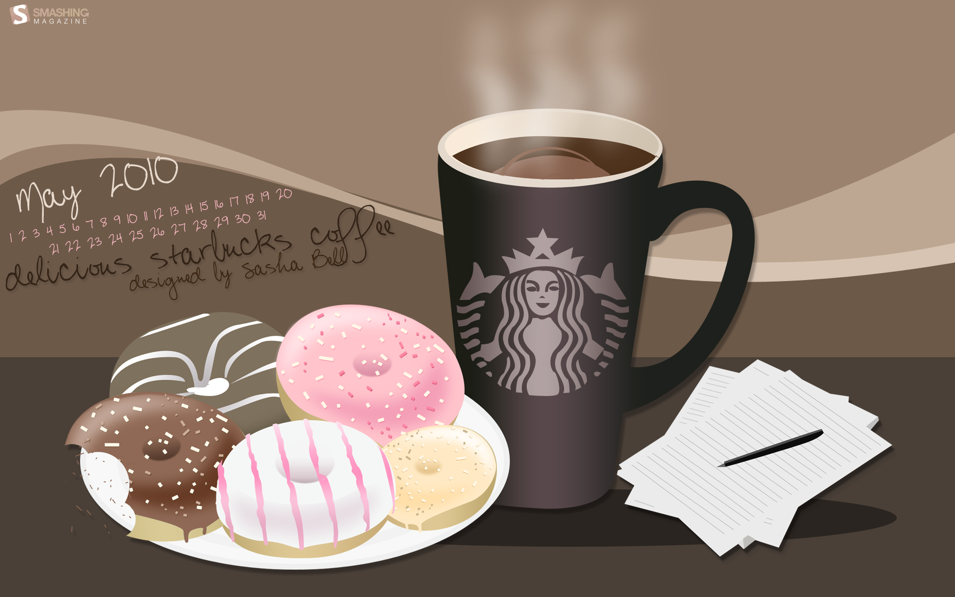 Starbucks Coffee And Donuts - HD Wallpaper 