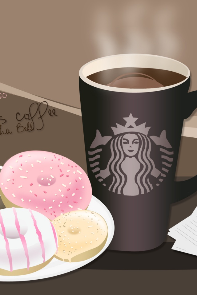 Starbucks Coffee And Donuts - HD Wallpaper 