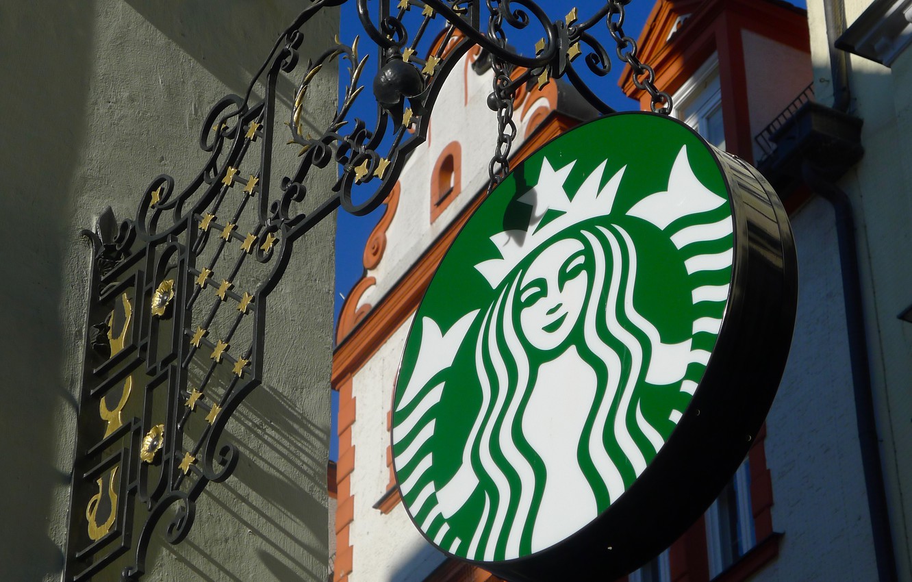 Photo Wallpaper Coffee, Sign, Coffee, Coffee Starbucks, - Starbucks Sign - HD Wallpaper 